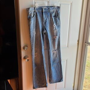 Men's Distressed Blue Jeans